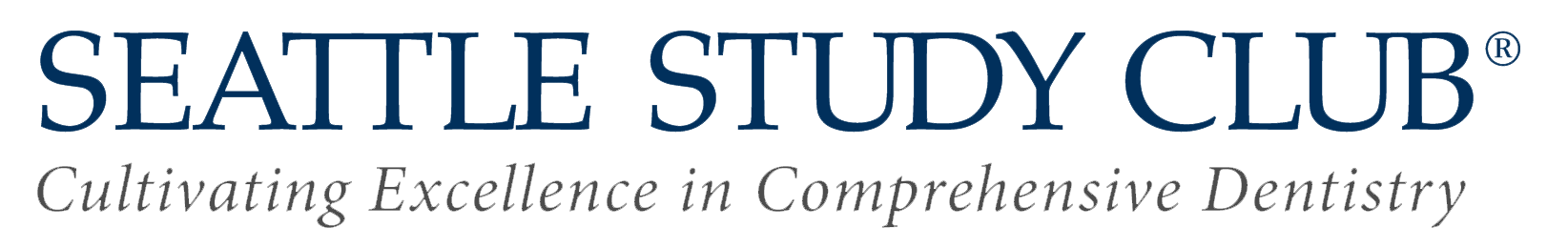 The image is a logo for the Seattle Study Club, which is a group dedicated to advancing dental education and practice through comprehensive dentistry.